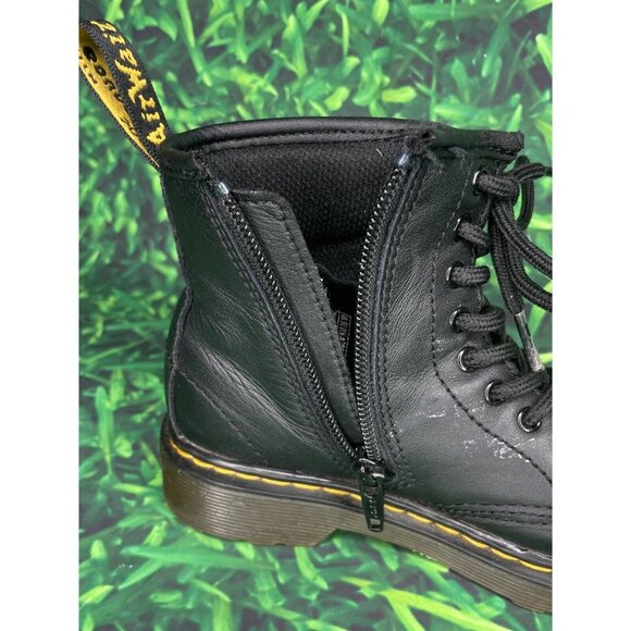 Dr. Martens 1460 J Black Leather Side Zip Ankle Combat Boots Toddler Size 12 US - Picture 7 of 8